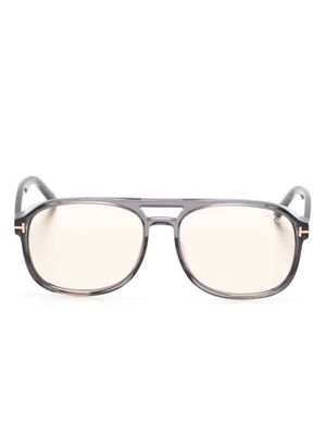 TOM FORD Eyewear lunettes de soleil tintées à monture pilote - Gris