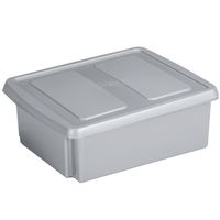 Sunware opslagbox kunststof 17 liter lichtgrijs 45 x 36 x 14 cm met deksel - Opbergbox