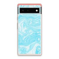 Waterverf blauw: Google Pixel 6 Transparant Hoesje