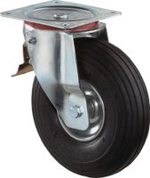 BS Rollen Wiel met luchtband | wiel-d. 200 mm draagvermogen 75 kg | met schroefplaat zwenkwiel | luchtbanden zwart | 1 stuk - L420.C90.200 -