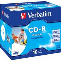 Verbatim CD-R 52x 10st. Jewelcase Printable