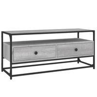 The Living Store Tv-meubel Grijs Sonoma Eiken - 100 x 35 x 45 cm - Trendy ontwerp en veel opbergruimte