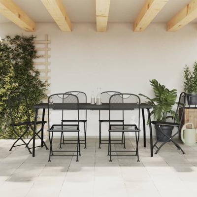 7-delige Tuinset metaalgaas antracietkleurig