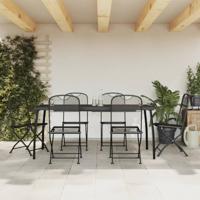 7-delige Tuinset metaalgaas antracietkleurig