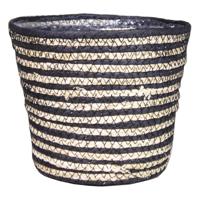 Bela Arte Plantenpot - rotan - naturel / zwart - 19 x 16 cm - thumbnail