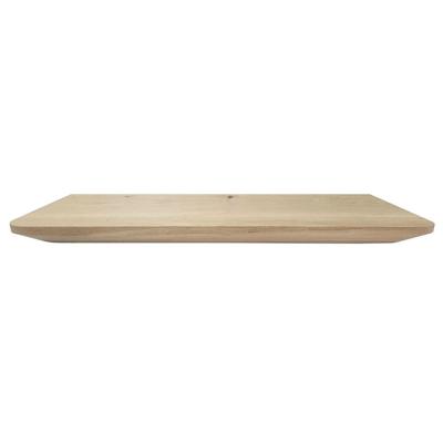 Wandplank eiken 60 bij 20 cm van 3 cm dik massief hout met verjongde facetrand - Zwevend te monteren