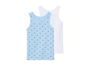 lupilu 2 kinder hemden (Wit/blauw, 122/128)