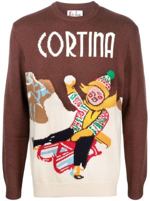 MC2 Saint Barth pull Cortina en maille intarsia - Marron