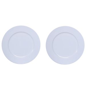 4x Ronde diner/kerstdiner onderborden wit glimmend 33 cm