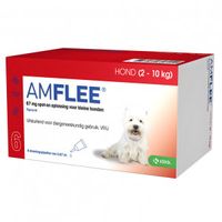 Amflee Spot-On 67 mg hond S 2 - 10 kg 2 x 3 pipetten Amflee Spot-On 67 mg hond S 2 - 10 kg 2 x 3 pipetten