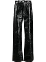 Marine Serre pantalon Moonogram en cuir - Noir