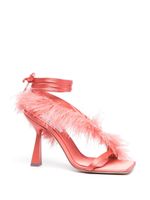 Sebastian Milano sandales Marie A. 110 mm ornées de plumes - Rose