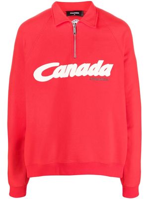 DSQUARED2 sweat en coton à logo imprimé - Rouge