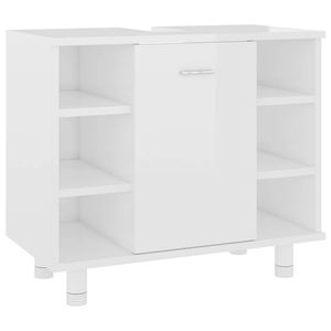 The Living Store Badkaast - Hoogglans wit - 60 x 32 x 53.5 cm - Spaanplaat