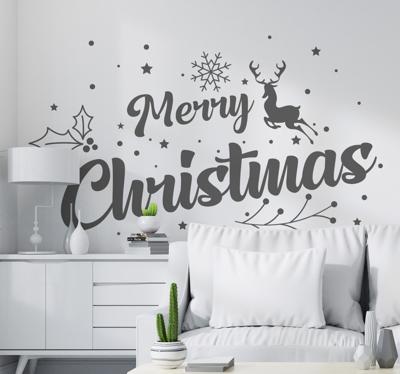 Kerststickers Vrolijke kerstsamenstelling