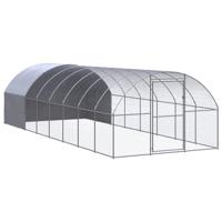 VidaXL Kippenren 3x8x2 m gegalvaniseerd staal