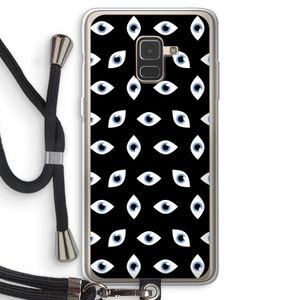 Eyes pattern: Samsung Galaxy A8 (2018) Transparant Hoesje met koord