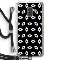 Eyes pattern: Samsung Galaxy A8 (2018) Transparant Hoesje met koord