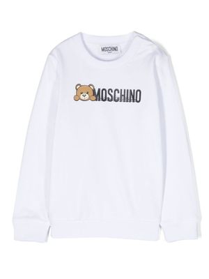 Moschino Kids sweat en coton à motif Teddy Bear - Blanc