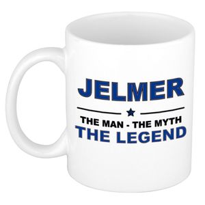Jelmer The man, The myth the legend cadeau koffie mok / thee beker 300 ml