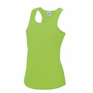 AWDis sport singlet voor dames - neon groen - mouwloos shirtje - polyester - lucht doorlatend