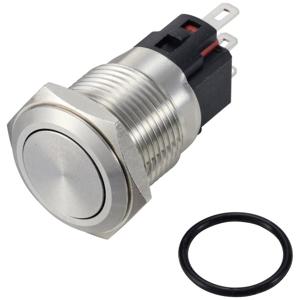 TRU COMPONENTS TC-12647480 Druktoets 250 V/AC 3 A 1x uit/(aan) IP65 Moment Messing (verchroomd) 1 stuk(s)