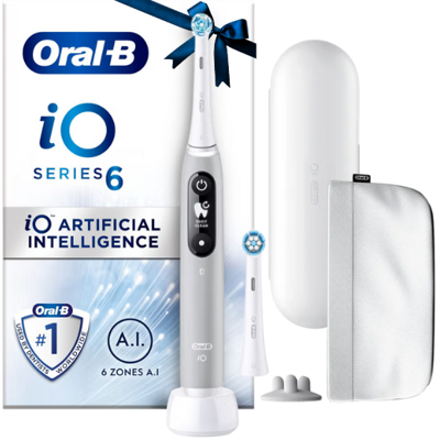 Oral-B iO Series 6 Opal Grey Gift Edition Elektrische Tandenborstel