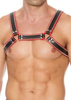 Z Series Chest Bulldog Harness - Leather - Black/Red - L/XL