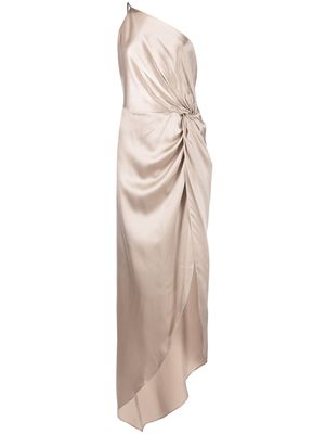 Michelle Mason robe longue en soie à design noué - Tons neutres