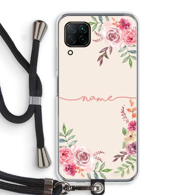 Rozen: Huawei P40 Lite Transparant Hoesje met koord