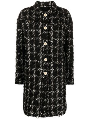 Giambattista Valli manteau en tweed à carreaux - Noir