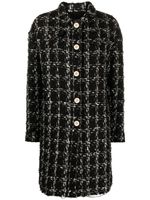 Giambattista Valli manteau en tweed à carreaux - Noir