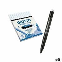 Set Viltstiften Giotto Turbo Maxi Zwart (5 Stuks)