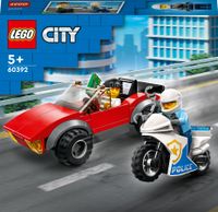 LEGO City 60392 achtervolging auto op politiemotor