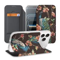 Book Cover Apple iPhone 17 Pro Pauw met Bloemen