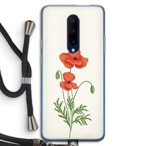 Red poppy: OnePlus 7 Pro Transparant Hoesje met koord
