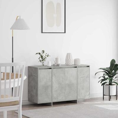 Dressoir Betongrijs 120 x 41 x 75 cm Bewerkt hout