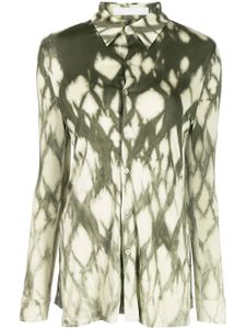 Dion Lee chemise Shibori Mitre imprimée - Vert