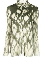 Dion Lee chemise Shibori Mitre imprimée - Vert