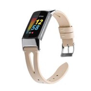 Fitbit Charge 5 & 6 bandje - PU leather - Beige