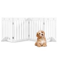 Barrier Hondenhek Houten Veiligheidshek Opvouwbaar Traphek 60 cm Hoog Wit