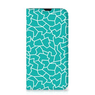 iPhone 13 Pro | Bookcase | Cracks Blue