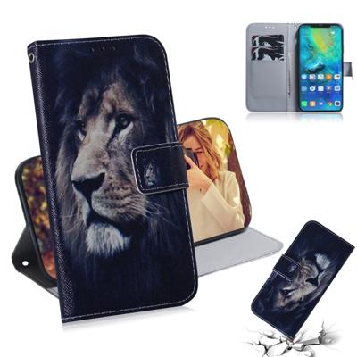 Leeuw patroon gekleurde tekening horizontale Flip lederen case voor Huawei mate 20 Pro met houder & card slots & portemonnee