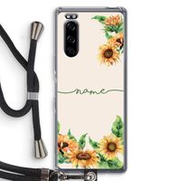 Zonnebloemen: Sony Xperia 5 Transparant Hoesje met koord