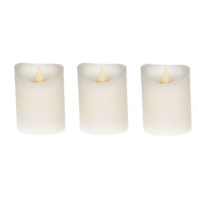 3x LED kaarsen/stompkaarsen wit 10 cm Flame met flakkerende vlam