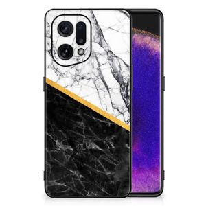 OPPO Find X5 Marmeren Print Telefoonhoesje Marmer Wit Zwart - Origineel Cadeau Man