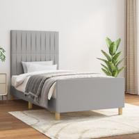 Bedframe zonder matras 100x200 cm stof lichtgrijs