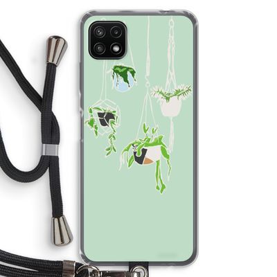 Hang In There: Samsung Galaxy A22 5G Transparant Hoesje met koord