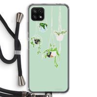 Hang In There: Samsung Galaxy A22 5G Transparant Hoesje met koord