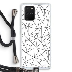 Geometrische lijnen zwart: Samsung Galaxy S10 Lite Transparant Hoesje met koord
